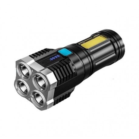 Linterna 4 Focos LED Recargable